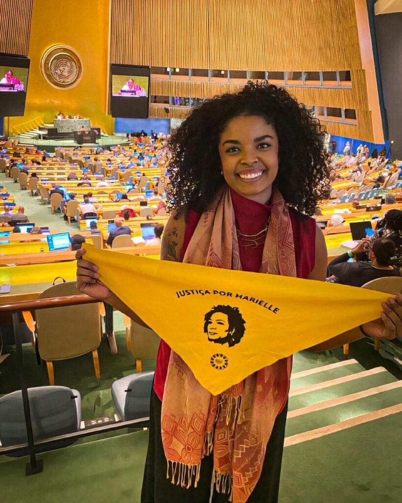 Lígia compareceu ao primeiro dia do Fórum Permanente de Pessoas Afrodescendentes das Nações Unidas (2023)

©Instituto Marielle Franco